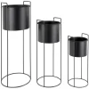 - Plant pot set Essence round iron black^Present time New