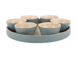 - Snack tray Puro round bamboo jungle green^Present time Discount