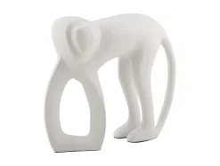 - Statue Monkey metal matt white*Present time Hot
