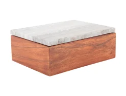 - Storage box Acacia large brown marble lid^Present time