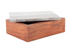 - Storage box Acacia large brown marble lid^Present time