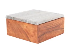 - Storage box Acacia brown marble lid*Present time Discount