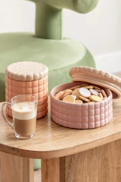 - Storage jar Biscuit Box large soft pink*Present time Outlet