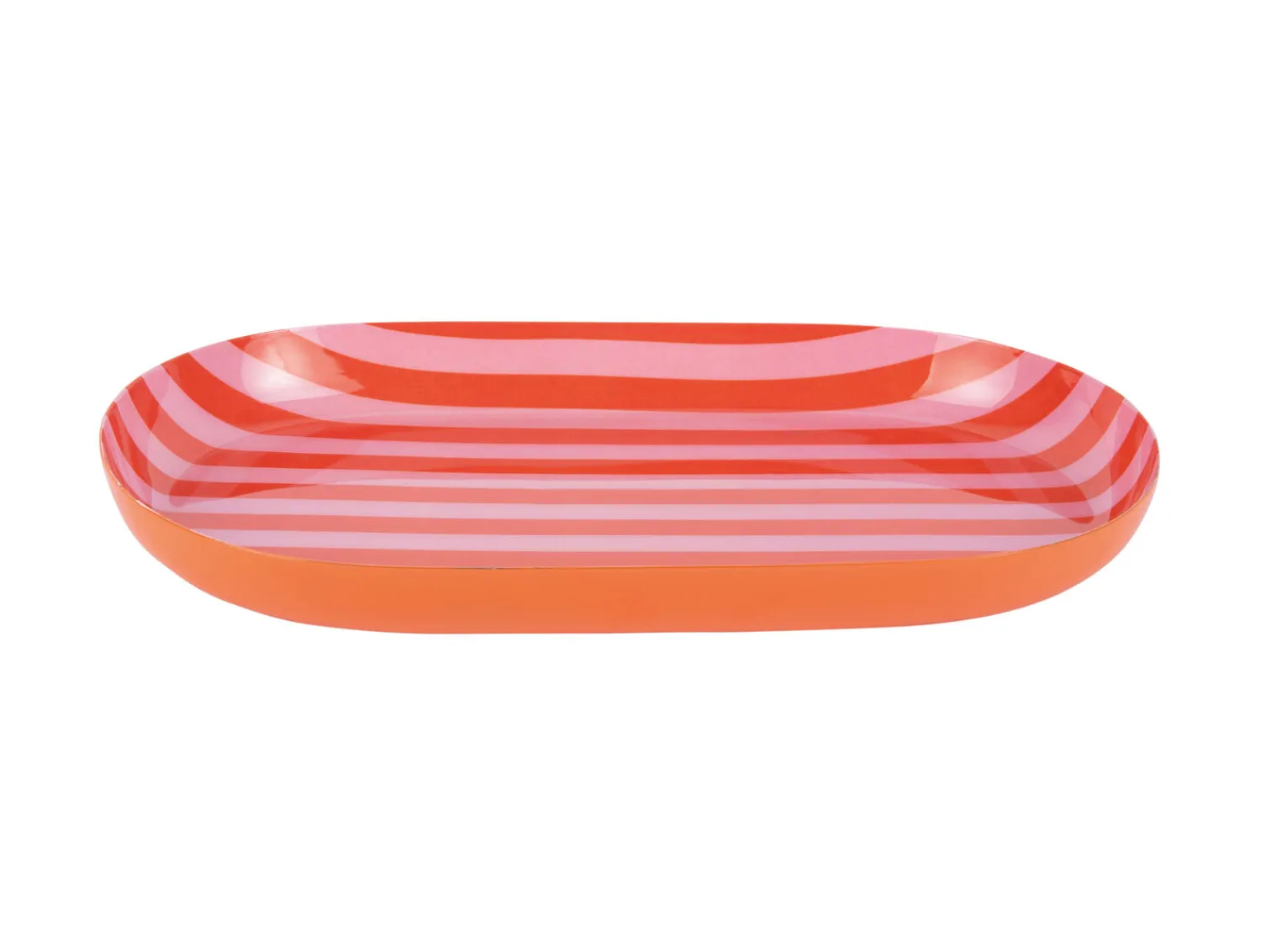 - Tray Animado oval small bright orange w. soft pink^Present time Hot