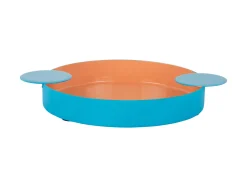 - Tray Double Funky medium peach orange w. aqua blue*Present time Sale