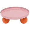 - Tray Double Funky round soft pink w. bright orange*Present time