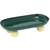 - Tray Double Funky oval retro green w. soft yellow^Present time Clearance