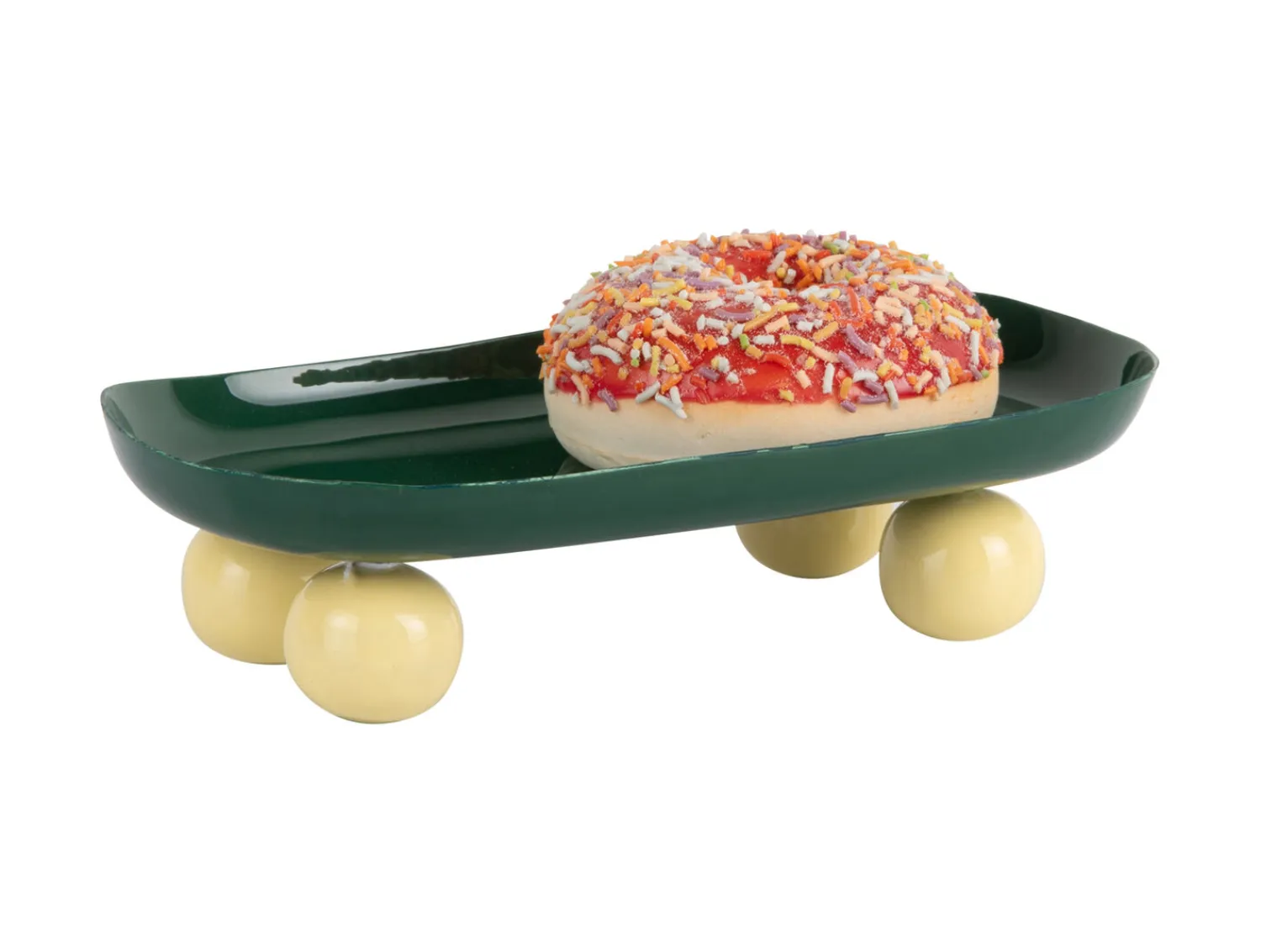 - Tray Double Funky oval retro green w. soft yellow^Present time Clearance