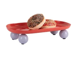 - Tray Double Funky oval large bright red w. soft purple*Present time Online