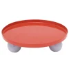 - Tray Double Funky round large bright red w. soft purple*Present time Clearance