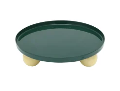 - Tray Double Funky round large retro green w. soft yellow^Present time Sale