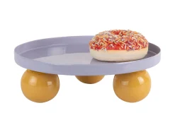 - Tray Double Funky round soft purple w. bright yellow^Present time Discount