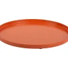 - Tray Servir round small bright orange*Present time Clearance