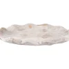 - Tray Waved oval small marble brown^Present time
