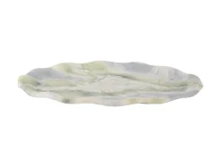 - Tray Waved oval large marble himalayan green*Present time Discount