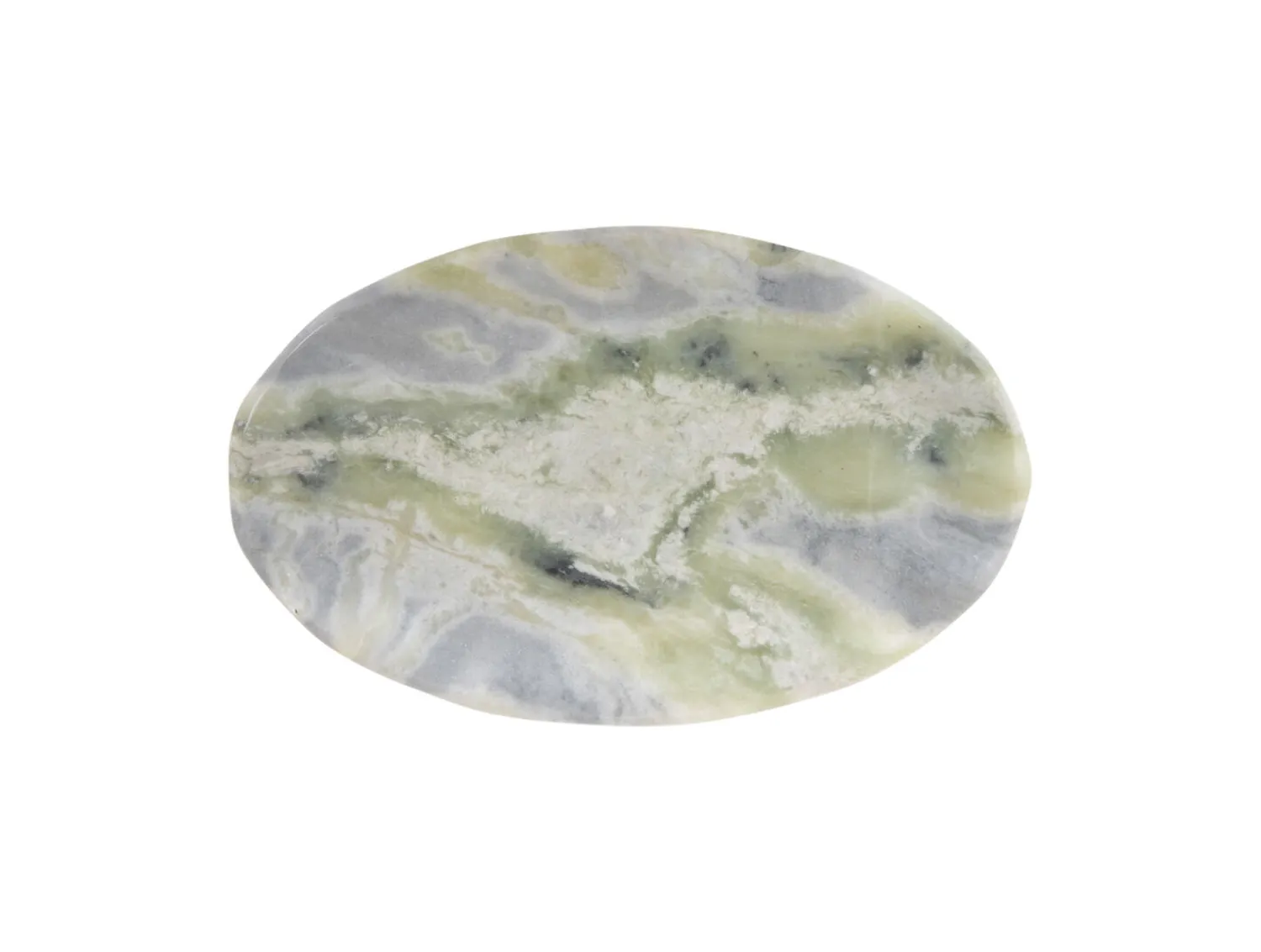 - Tray Waved oval large marble himalayan green*Present time Discount