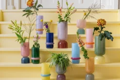 - Vase Animado Anillo medium mango yellow w. soft blue^Present time Outlet