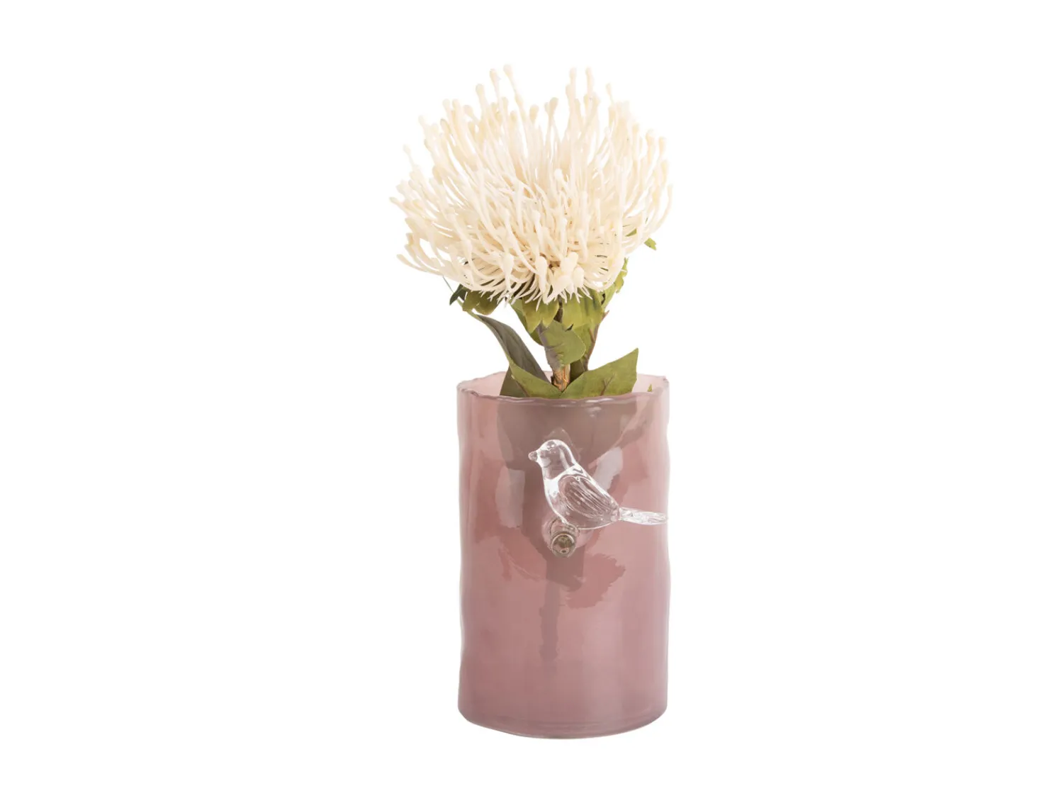 - Vase Bird On Branch small soft pink^Present time Hot