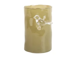 - Vase Bird On Branch small army green^Present time