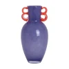 - Vase Fiesta glass large bright purple, orange handles*Present time
