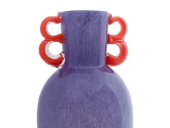 - Vase Fiesta glass large bright purple, orange handles*Present time