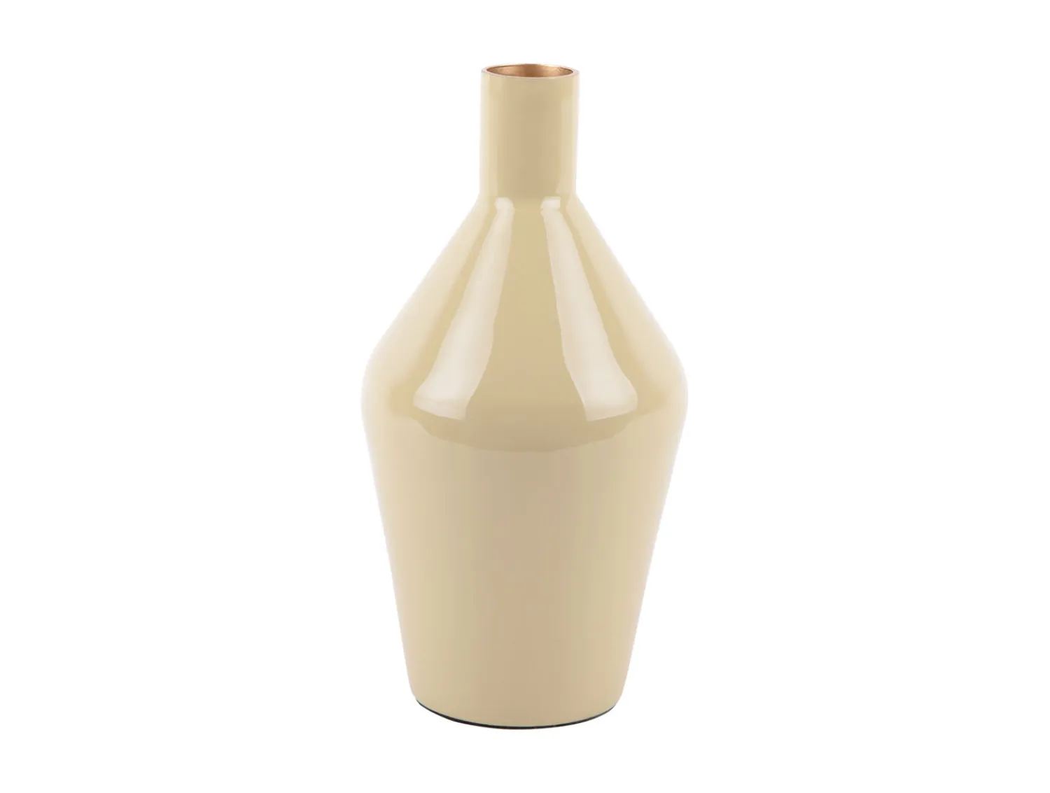 - Vase Ivy bottle cone iron enamel latte brown^Present time Online