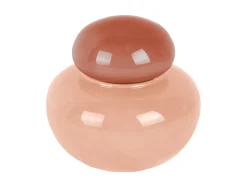 - Vase Nuevo Dulce small soft pink w. tan rose lid^Present time Online