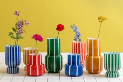 - Vase Rayado Retro large bright scarlet red^Present time Hot