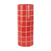 - Vase Retro Tiles round large bright scarlet red*Present time Outlet