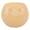 - Votive Chique Ribbed large glass latte brown^Present time Hot
