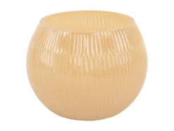 - Votive Chique Ribbed large glass latte brown^Present time Hot