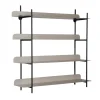 - Wall rack Reina Cuatro black w. warm grey^Present time Best