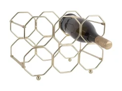 - Wine rack Honeycomb foldable iron gold^Present time Clearance