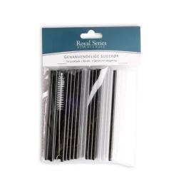 - Sugerør til cocktails, genanvendelige - Sort/transparent - 50 stk.^Royal Series Outlet