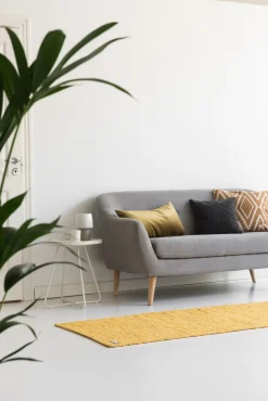 Rug Solid - Bomuldstæppe, gul - 75x300 cm.* Best