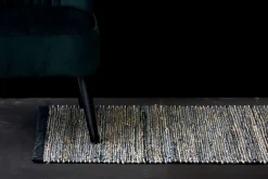 Rug Solid - Tæppe jute læder, graphite - 75x200 cm.*