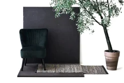 Rug Solid - Tæppe jute læder, graphite - 75x200 cm.*