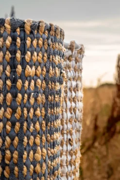 Rug Solid - Tæppe jute læder, graphite - 75x200 cm.*