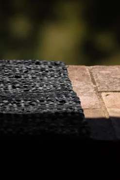 Rug Solid - Tæppe m. læder, sort - 65x135 cm* Best