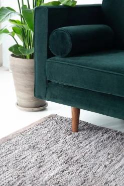 Rug Solid - Tæppe m. læder, wood - 65x135 cm* Hot