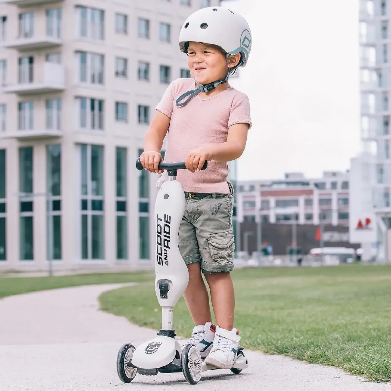 - Highway Kick 1 - Scooter / Løbehjul - Lysegrå - Ash*Scoot and Ride New