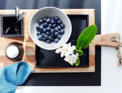 - Dækkeserviet - Kvadratisk - 14x14 cm - Sort*Sej Design Sale