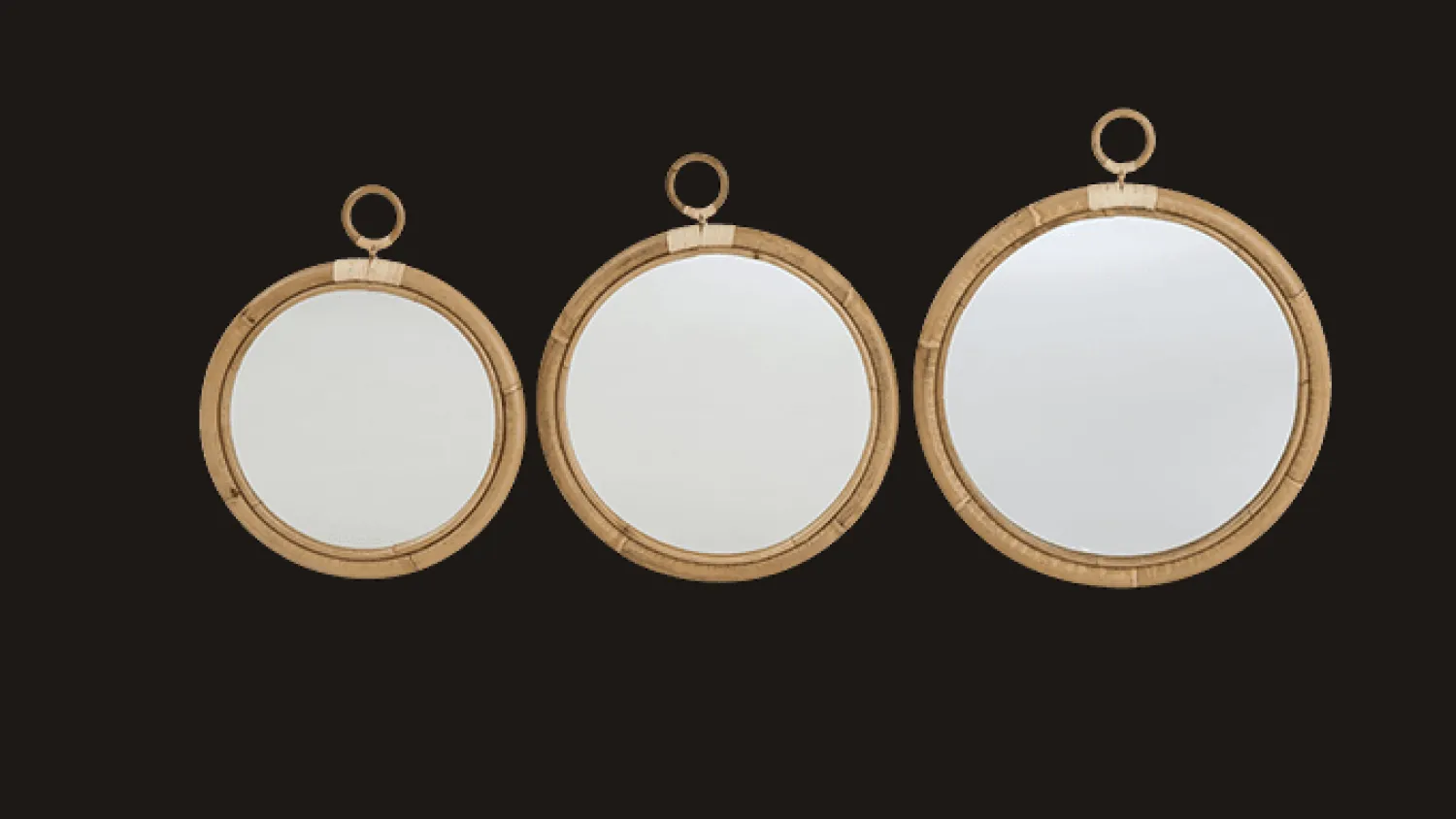 Sika design - Ella Spejl - rattan - small - Ø 40 cm^ Outlet