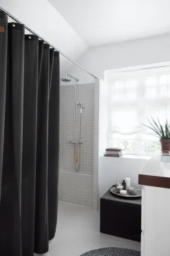 - Badeforhæng - Orlando - Mørkegrå - 145x200 cm.*Skriver Collection Sale