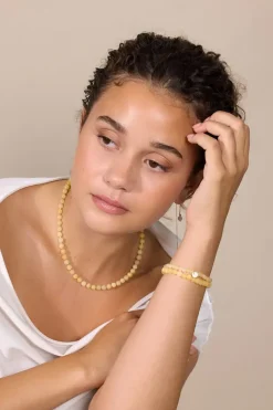 Soï - Gul Jade - Krystal armbånd - Velvære - 4 mm^ Discount