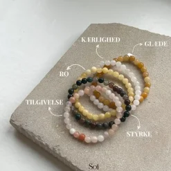 Soï - Gul Jade - Krystal armbånd - 6mm* Hot