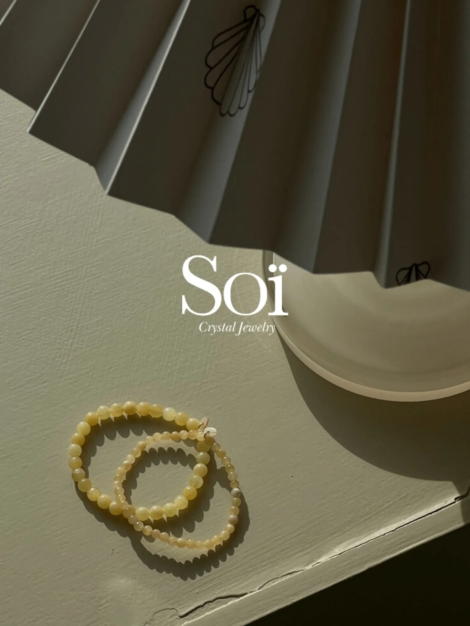 Soï - Gul Jade - Krystal armbånd - 6mm* Hot