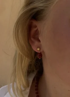 Soï - Nora Rød Jade - Krystal øreringe* Hot