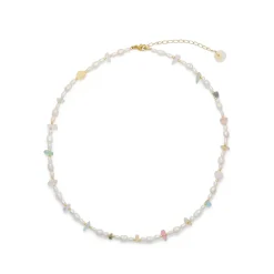 Soï - Perlehalskæde med Turmalin - Krystal halskæde^