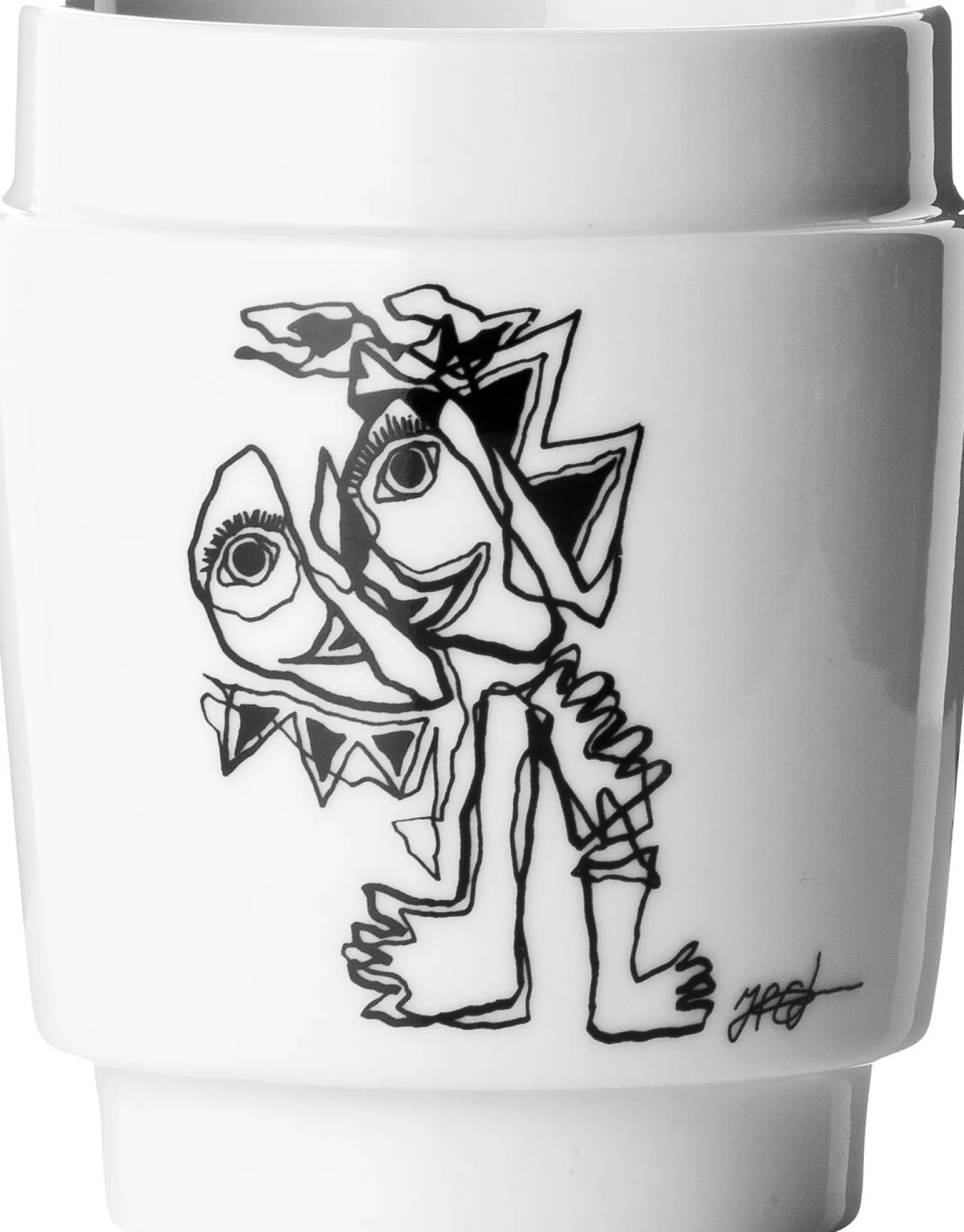 - KUNSTKOP NR 5 PORCELÆN SORT/HVID*Steel Function Clearance